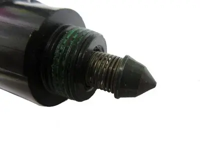 A close up of the tip of an ink pen