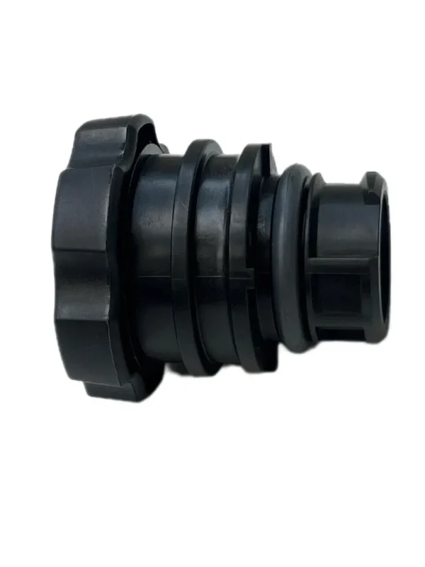 A black plastic pipe with a hose end.