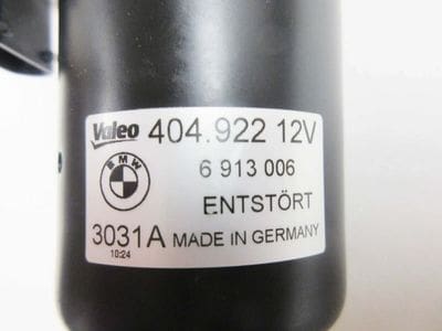 A close up of the label on an electric motor