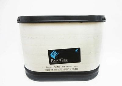 A white and black container with the power care logo on it.