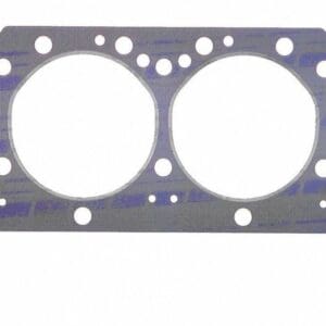 A head gasket with two circles on it.