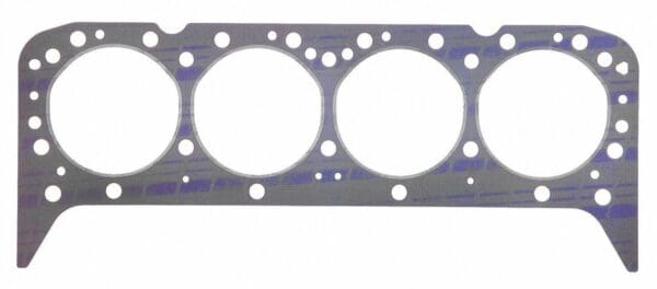 A head gasket with two circles on it.