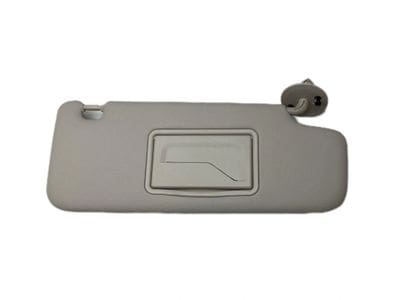 A gray sun visor with the handle on it.