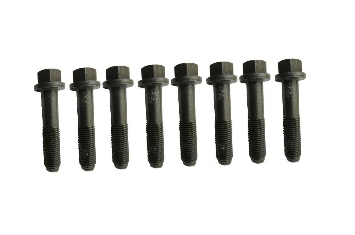 A group of black bolts sitting next to each other.