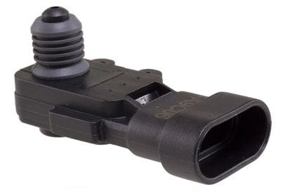 A black and gray picture of an air flow sensor.