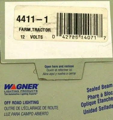 A box of the label for a tractor