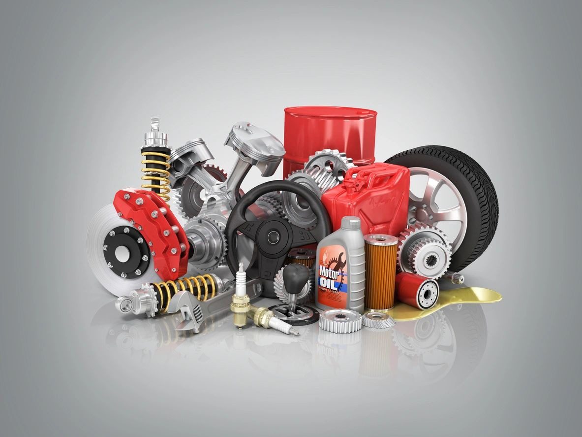 A pile of different types of auto parts.