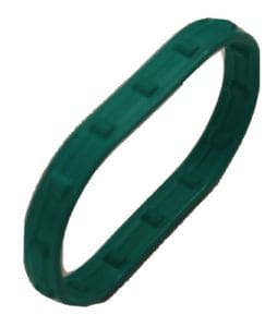 A green rubber band is shown.