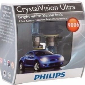 A box of philips crystal vision ultra headlight bulbs