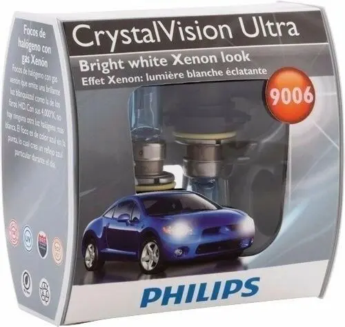 A box of philips crystal vision ultra headlight bulbs