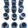 Blue coil springs arranged in two rows.
